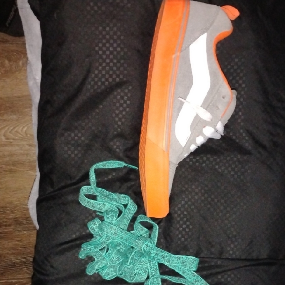 Vans Gray and Orange Kids Sneakers